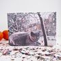 British Blue Shorthair Cat Snow Christmas Card, thumbnail 2 of 5