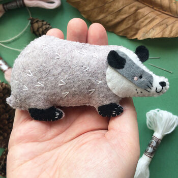 Sew Your Own Basil The Badger Felt Sewing Kit, 6 of 8