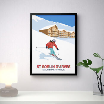 St Sorlin D'arves Ski Resort Poster, 3 of 6