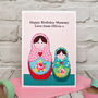 'Russian Dolls' Personalised Birthday Card, thumbnail 1 of 4