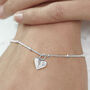 Personalised Heart Charm Bracelet In Silver, thumbnail 1 of 5