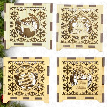 Personalised Wooden Lantern Christmas Snowflakes, 12 of 12