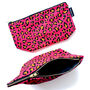 Pink Leopard Print Large Washable Cosmetic Bag, thumbnail 10 of 12