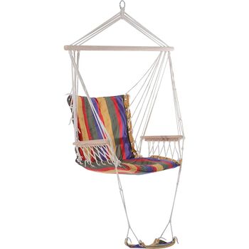 Hanging Rope Chair Hammock Padded Seat And Backrest, 10 of 11