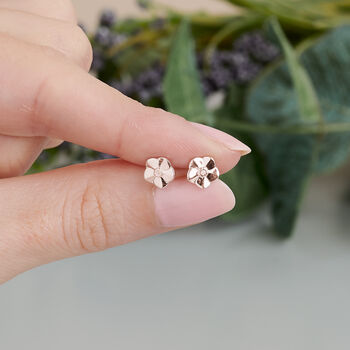 Tiny Forget Me Not Flower Silver Studs, 3 of 8