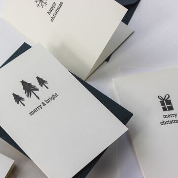 Pack Of Eight Letterpress Christmas Cards, 2 of 11