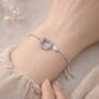 Mother And Daughter Bracelet With Pearl And Cubic Zirconia Flower Charm, thumbnail 5 of 6