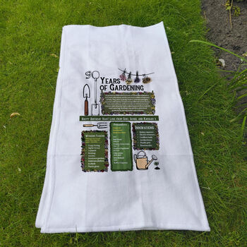 90 Years Of Gardening 90th Birthday Gift Garden Towel, 2 of 4