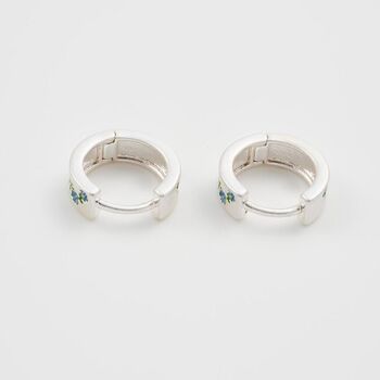 Forget Me Not Mini Hoop Earrings Silver, 5 of 8