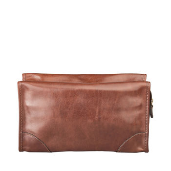 Personalsied Luxury Large Leather Wash Bag. 'The Tanta', 7 of 10