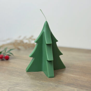 Festive Green Christmas Tree Candle Christmas Decoration, 7 of 7