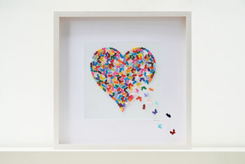 Framed Personalised Butterfly Heart Christening Gift, 6 of 6