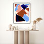 Blue And Pink Abstract Cut Out Shapes Art Print, thumbnail 1 of 10