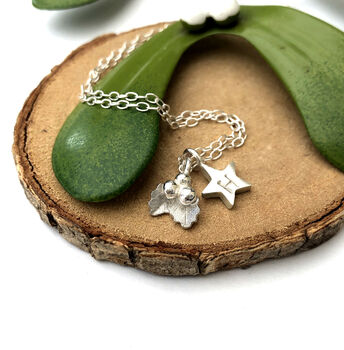 Thank You Teacher Sterling Silver Mini Holly Necklace, 11 of 12