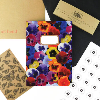 Viola Pansy Print Lined And Plain Notebook Set, 8 of 9