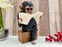 Monkey Reading Newspaper Ornament – Statue Figurine, thumbnail 1 of 9