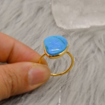 Gold Plated Silver Turquoise Ring: December Birthstone, 9 of 9