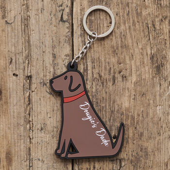 Chocolate Labrador Key Ring Personalisation Available, 2 of 4