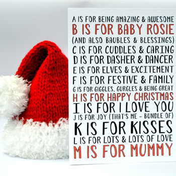 Abc 1st Christmas Mummy Personalised Card, 3 of 4