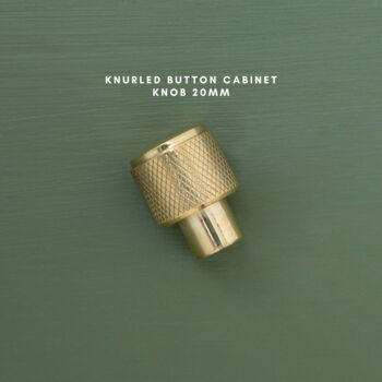 Solid Brass Knurled Kitchen Handles Knobs Brass Finish, 8 of 12