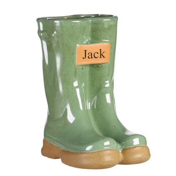Personalised Large Green Welly Boots Planter, 2 of 9
