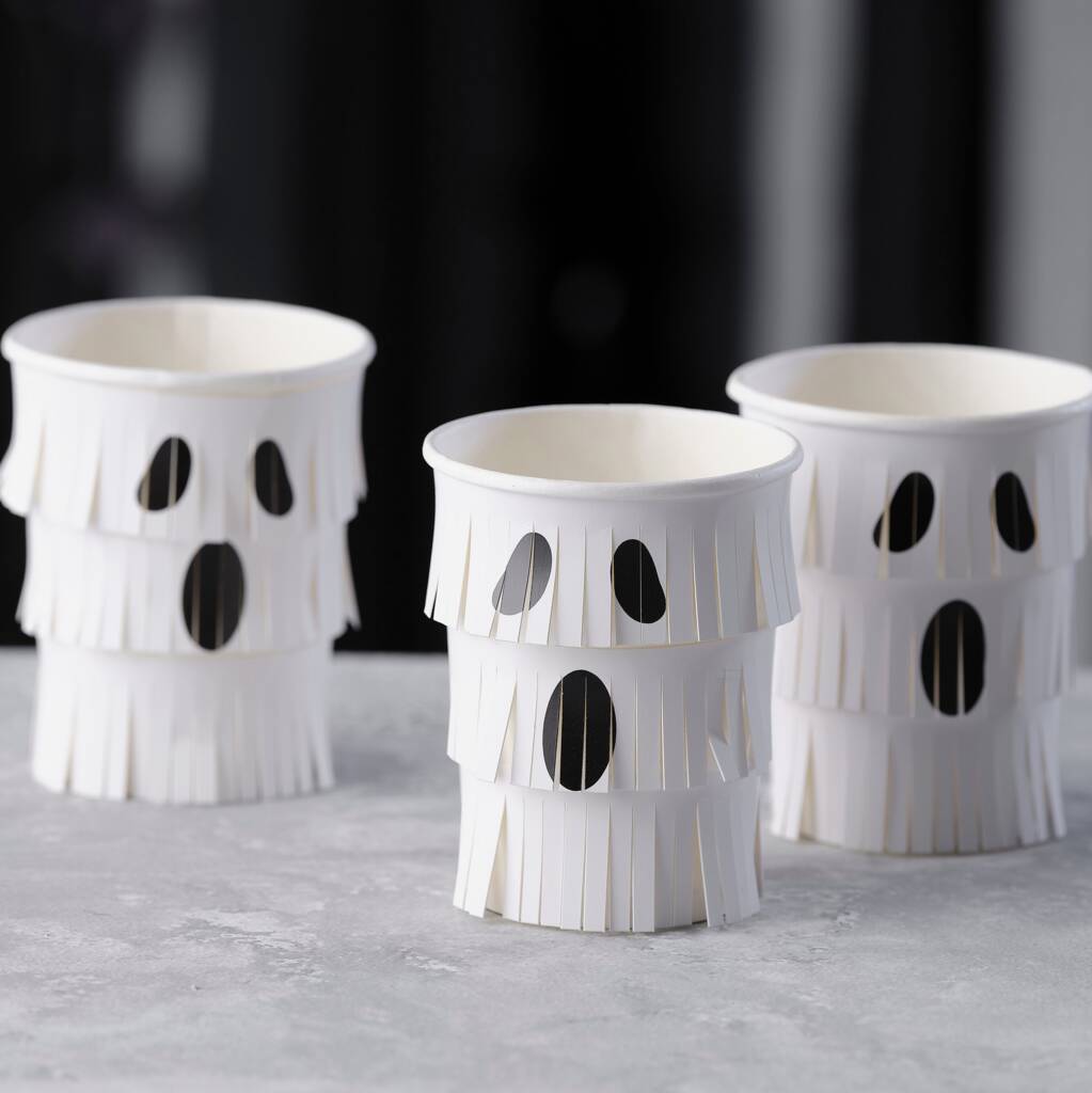 Eight Ghost Paper Party Cups, 1 of 3