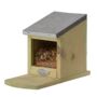 Pinewood Squirrel Nut Feeder Zinc Roof For Wildlife, thumbnail 3 of 8
