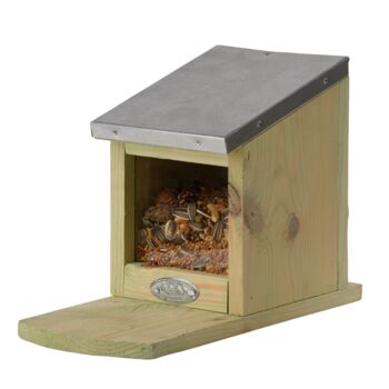 Pinewood Squirrel Nut Feeder Zinc Roof For Wildlife, 3 of 8