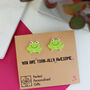 Toadally Awesome Acrylic Frog Stud Earrings, thumbnail 1 of 9