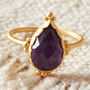 White Moonstone 18 K Gold And Silver Pear Shaped Ring, thumbnail 9 of 12