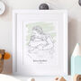 Personalised Welcome Sketch For New Baby And Parents, thumbnail 1 of 7