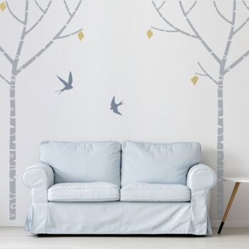 Birch Tree And Swallows Stencil Pack, 4 of 8