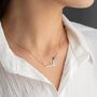 Arabic Name Necklace With Heart Birthstone, thumbnail 6 of 9