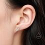 Dainty Feather Stud Earrings In Sterling Silver, thumbnail 7 of 12