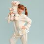 Sara Girls Pyjama Set With Matching Teddy Bear, thumbnail 1 of 5