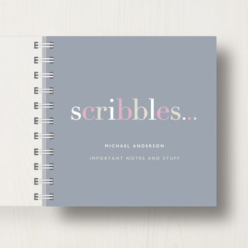 Personalised 'Scribbles' Small Notebook, 8 of 10