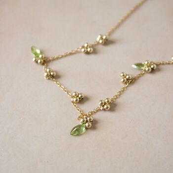 14k Gold Filled Choker With Beads And Peridots, 3 of 6