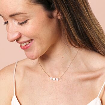 Triple Heart Pendant Necklace In Gold, 2 of 4