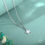 Sterling Silver Delicate Star Pendant Necklace With A Satellite Chain, thumbnail 5 of 11