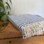 Blue Striped Design Cotton Bedspread, thumbnail 1 of 9