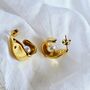 Abstract Hammered 18k Gold Plated Pearl Geometric Earrings, thumbnail 3 of 8