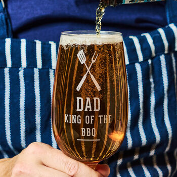Personalised King Of The BBQ Beer Glass, 4 of 4