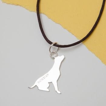 Hallmarked Silver Labrador Dog Necklace, 2 of 4