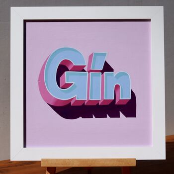 ‘Gin’ Hand Painted Framed Novelty Sign, 3 of 4