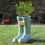 Dad's Personalised Large Green Garden Welly Boots Planter, thumbnail 3 of 7