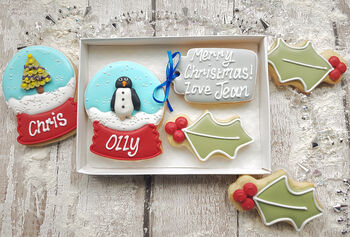 Personalised Snowglobe Christmas Cookie Letterbox Gift, 3 of 5