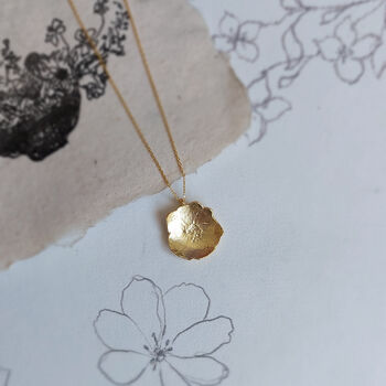 Small Rose Pressed Flower Necklace Gold Plated, 8 of 10