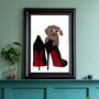 Daschand Sausage Dog Stilettos Fashion Art Print, thumbnail 4 of 6