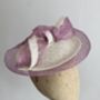 Ivory And Lilac Modern Saucer Hat 'Larisa', thumbnail 5 of 12