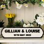 Personalised Civil Ceremony Name Wooden Double Roadsign, thumbnail 2 of 8